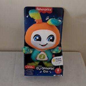 Fisher-Price DJ Groovin' Go Stuffed Toy - Orange and Blue